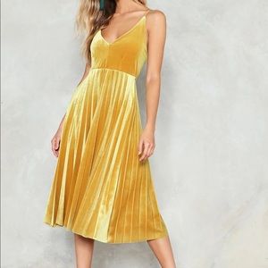 Nasty gal gold velvet dress